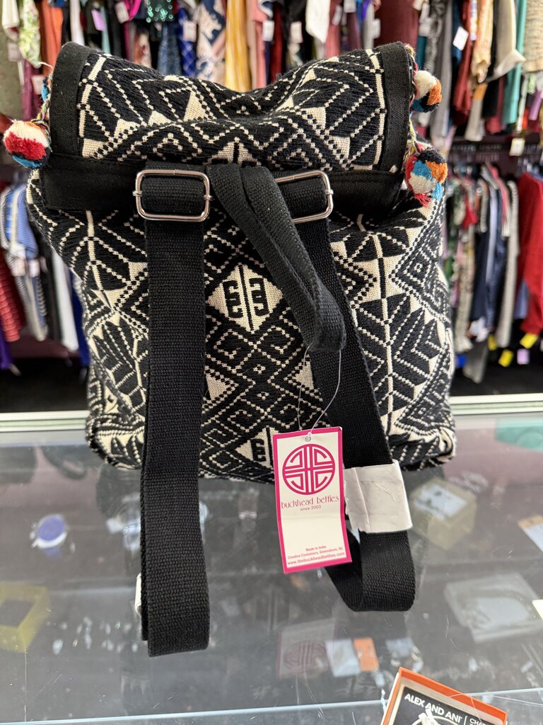 BuckHead Canvas Backpack Pom-Pom Detail