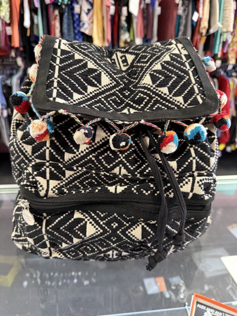BuckHead Canvas Backpack Pom-Pom Detail