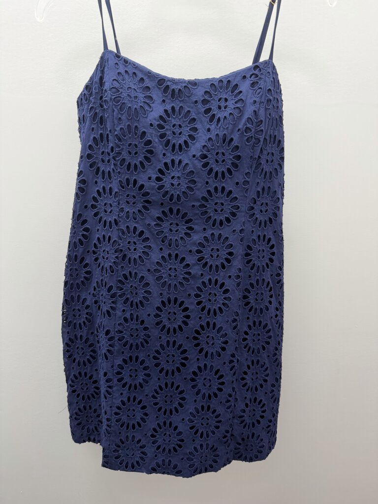 12 Lilly Pulitzer Shelli Mini Eyelet Navy Spaghetti Strap Dress