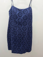 12 Lilly Pulitzer Shelli Mini Eyelet Navy Spaghetti Strap Dress