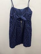 12 Lilly Pulitzer Shelli Mini Eyelet Navy Spaghetti Strap Dress