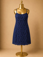 12 Lilly Pulitzer Shelli Mini Eyelet Navy Spaghetti Strap Dress
