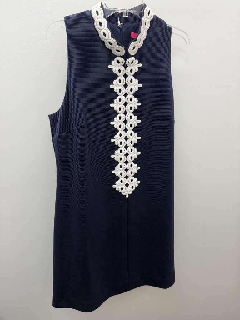 XL Lilly Pulitzer Callista White Embroitdery Neckline Shift Sleeveless Dress