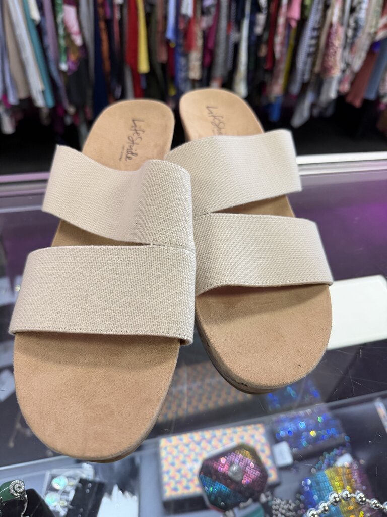 10 Double Strap Cork Wedge