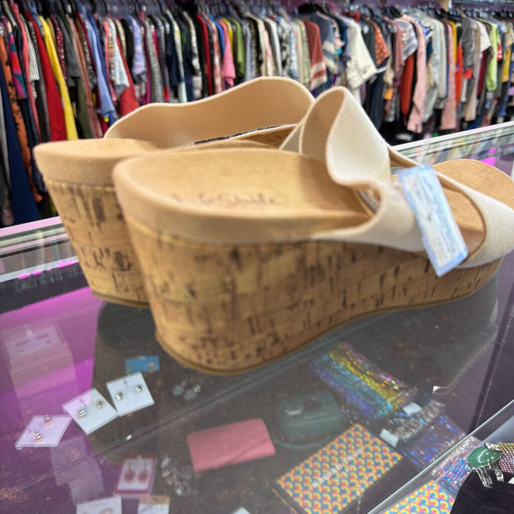 10 Double Strap Cork Wedge