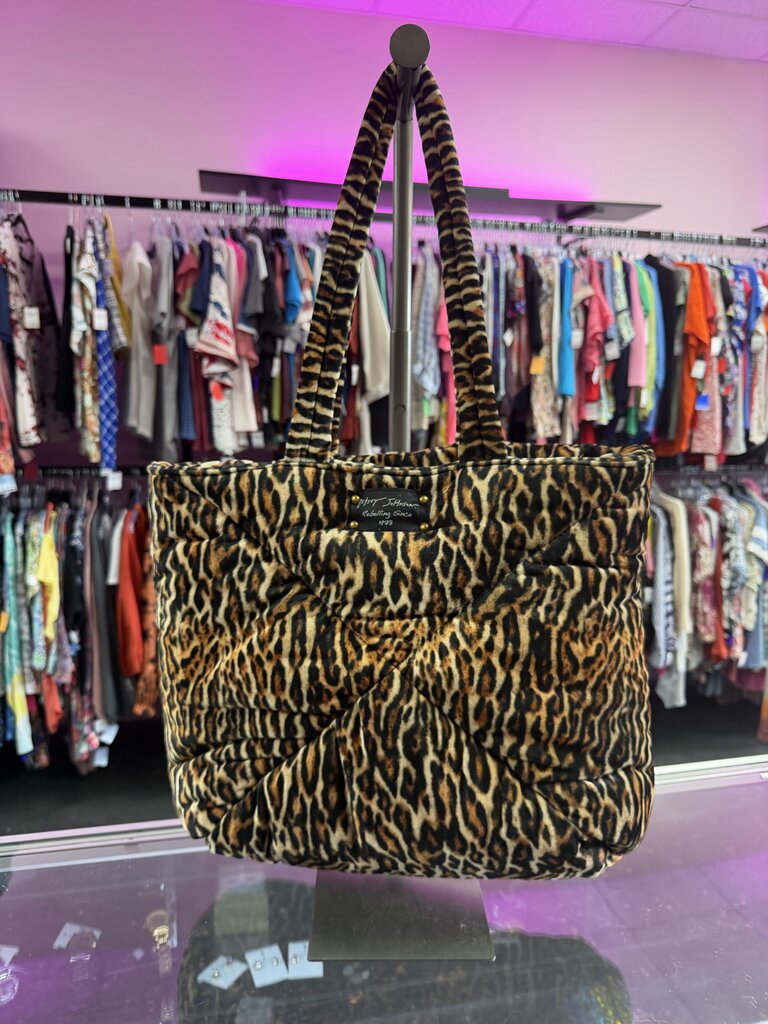 Betsy Johnson X Marks the Spot Be Mine Quilted Puff Leopard Tote