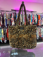 Betsy Johnson X Marks the Spot Be Mine Quilted Puff Leopard Tote