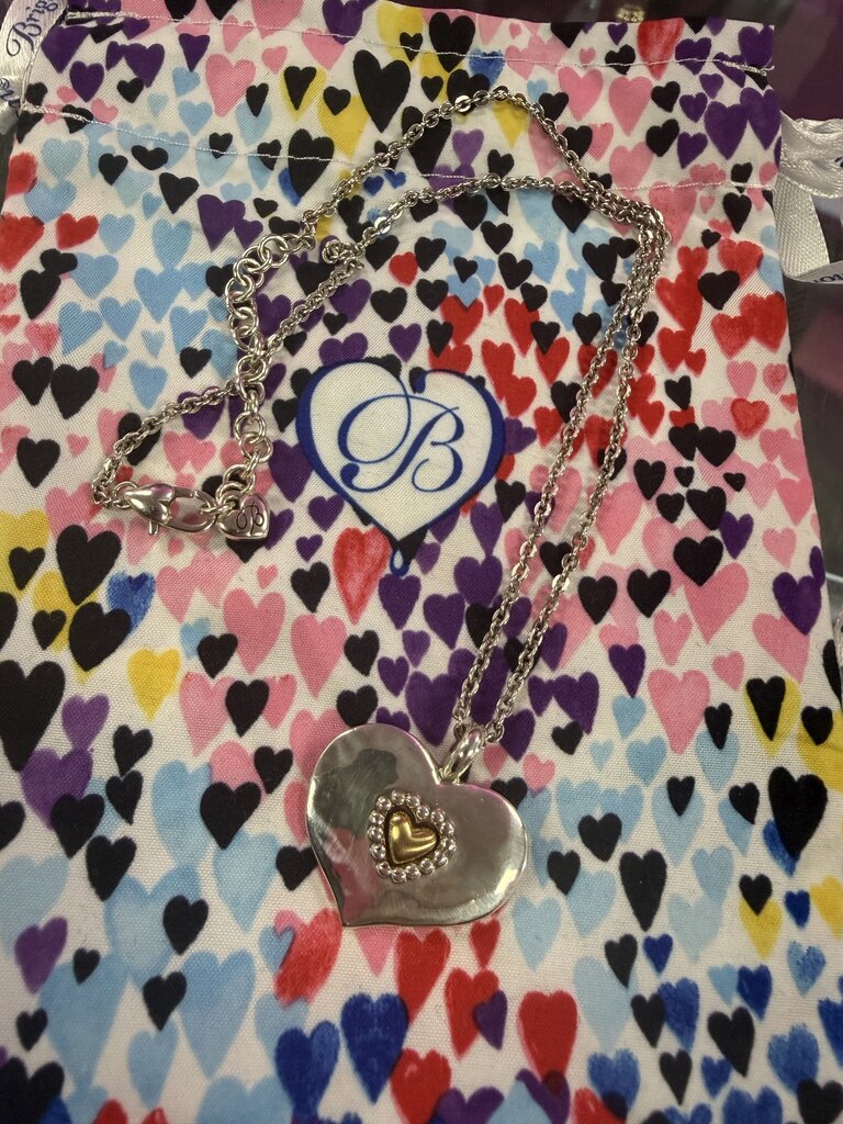 Brighton Love Beyond Words Reversible Heart Necklace 18"
