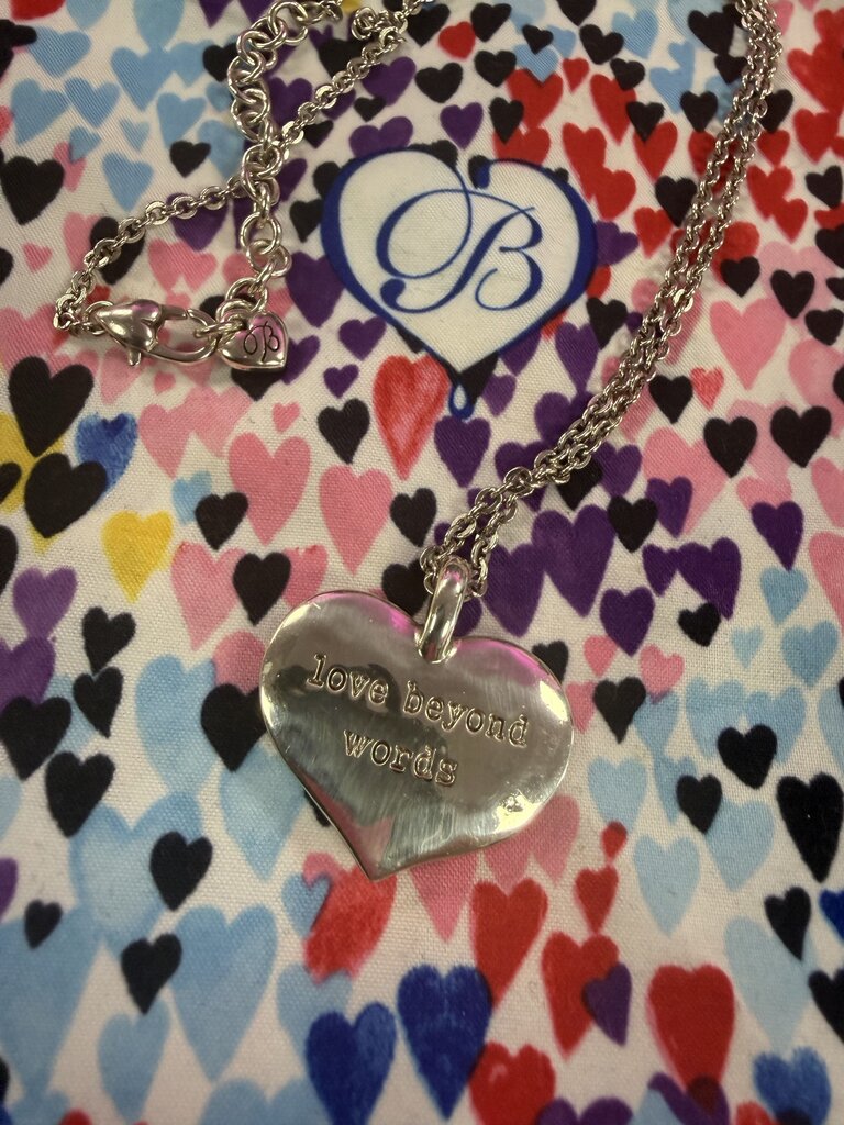 Brighton Love Beyond Words Reversible Heart Necklace 18"