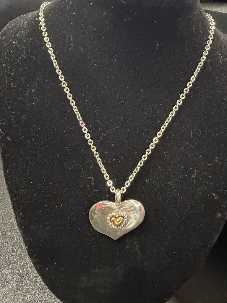 Brighton Love Beyond Words Reversible Heart Necklace 18"