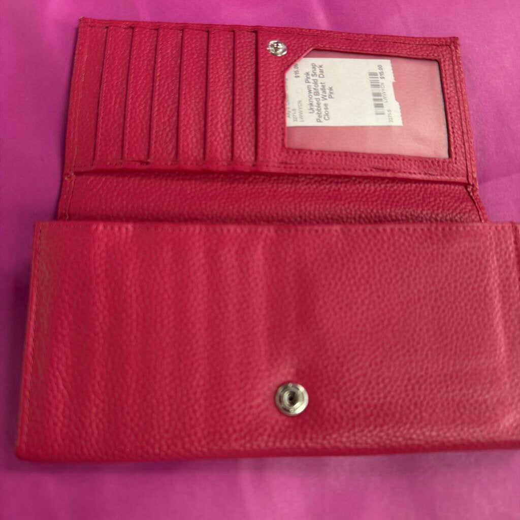 Pink Pebbled Bifold Snap Close Wallet