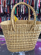 Hattack Woven Beach Tote W/ Fringe