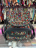 Multi Sac Nylon Leather Spotted Backpack
