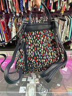 Multi Sac Nylon Leather Spotted Backpack