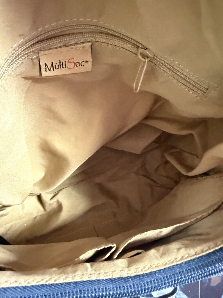Multi Sac Nylon Leather Spotted Backpack