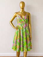 10 Lilly Pulitzer VTG Botanical Garden Billie Tropical Palm Sleeveless Dress