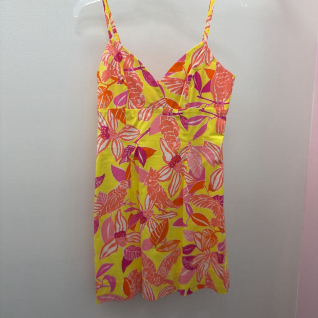 6 Lilly Pulitzer VTG Pacific Wing Parrot Slip Vacation Spring Dress Pink