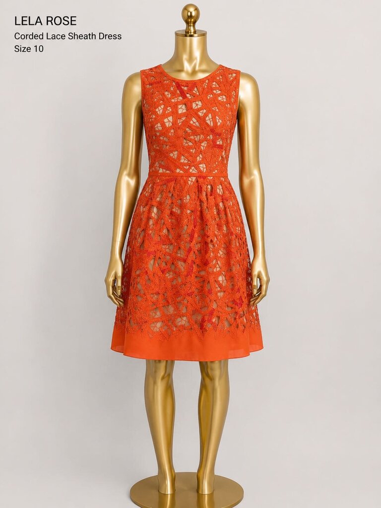 10 Lela Rose women’s Corded Laser cut Sheath Dress
