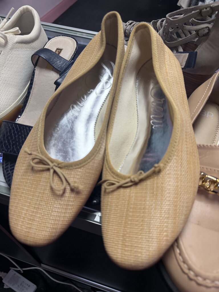9.5 J Crew Straw Woven Ballet Flat