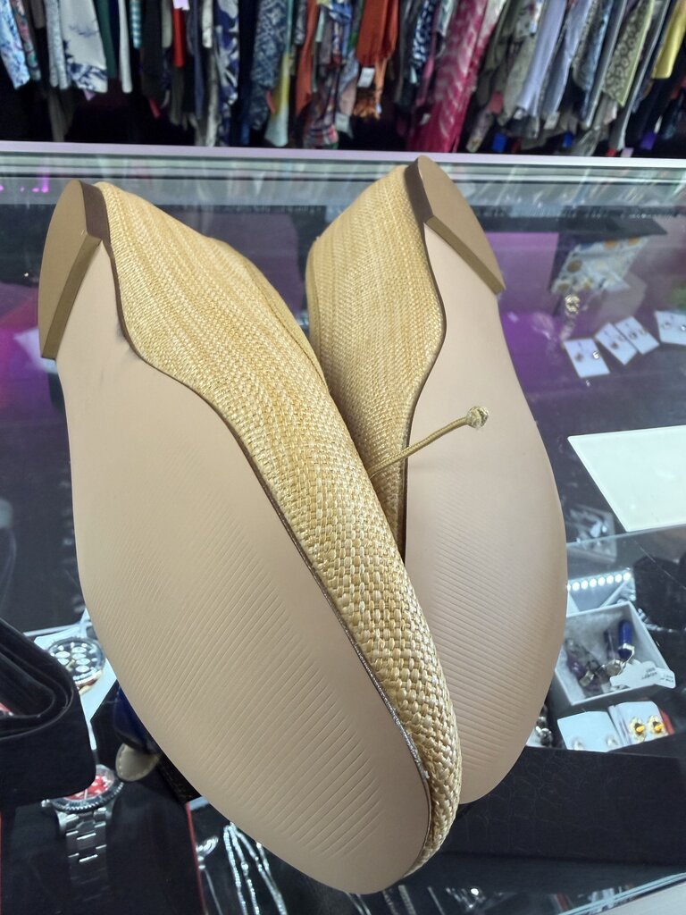 9.5 J Crew Straw Woven Ballet Flat