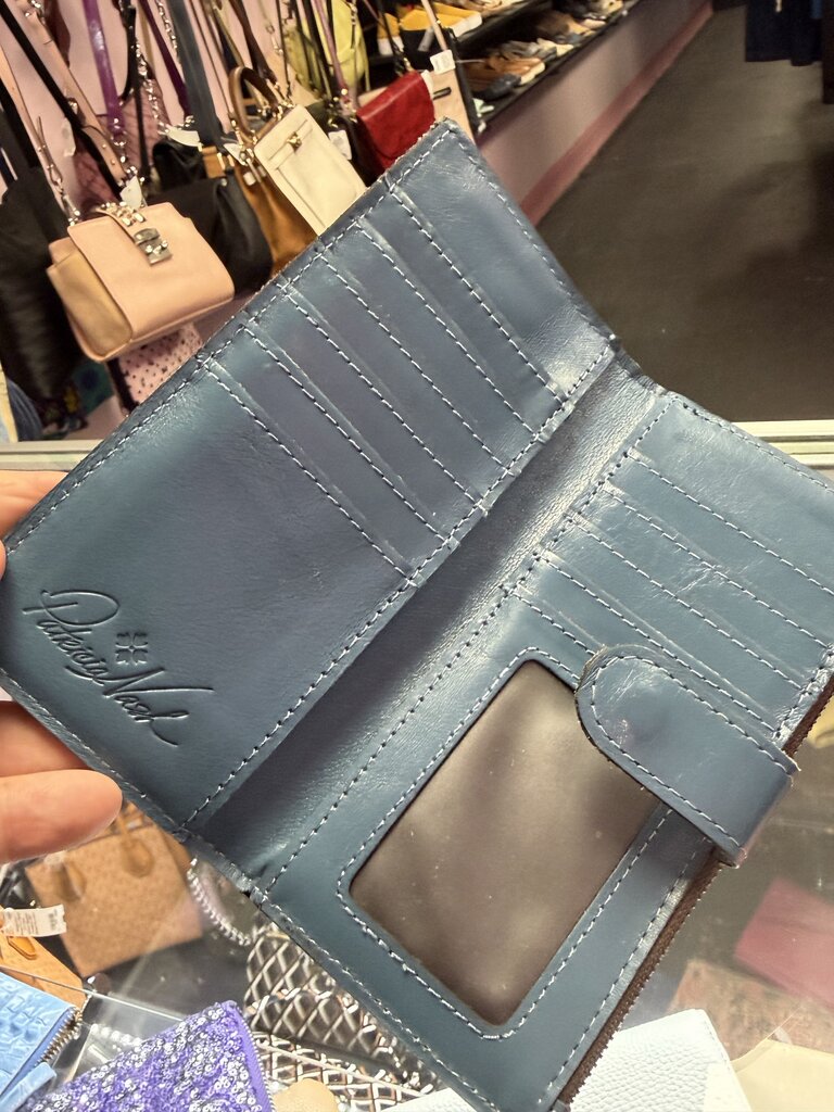 PATRICIA NASH LEATHER NAZARI LEATHER WALLET CARIBBEAN BLUE