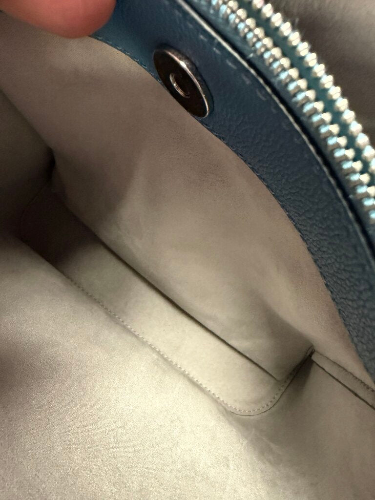 Kate Spade Marti Blue Leather Perforated Large Bucket Shoulder Bag