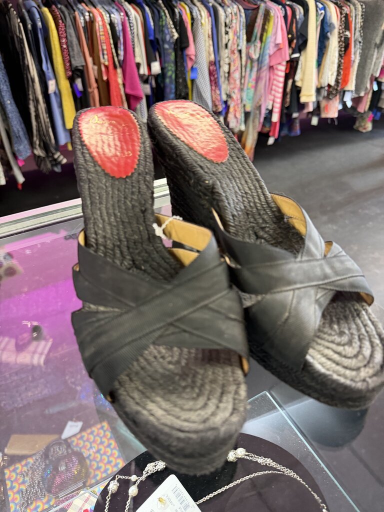 8 Christian Louboutin Wedge Espadrille Sandals