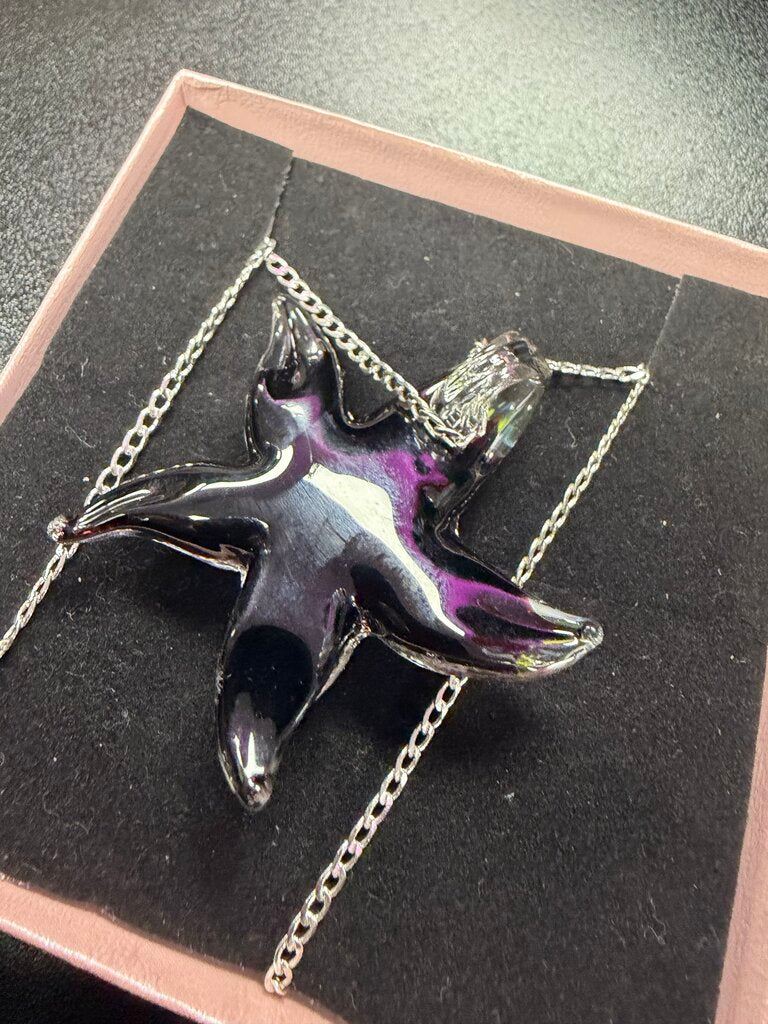 925 Necklace with Glass StarFish