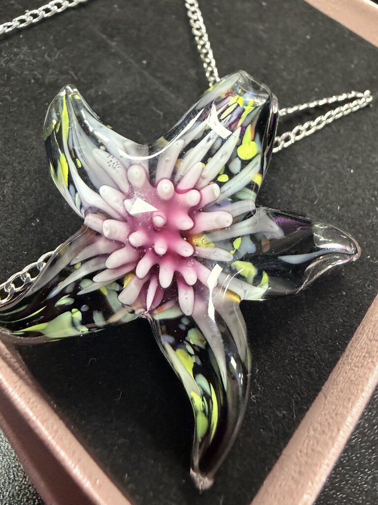 925 Necklace with Glass StarFish