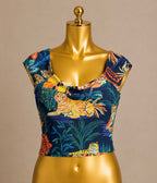 MD Maeve Anthropologie Tiger Jungle Printed Off The Shoulder Top