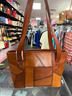 Patricia Nash Leather Whipstitch Patchwork Tote