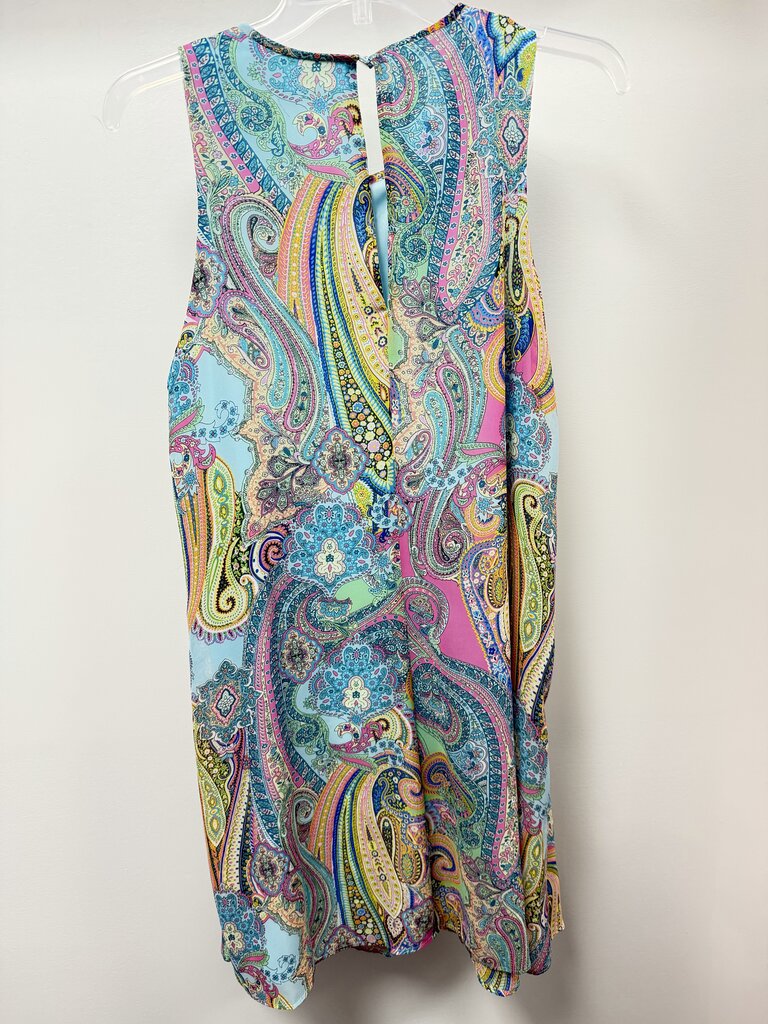 12 Patterned Tank Dress Paisley Key Hole Back NWT