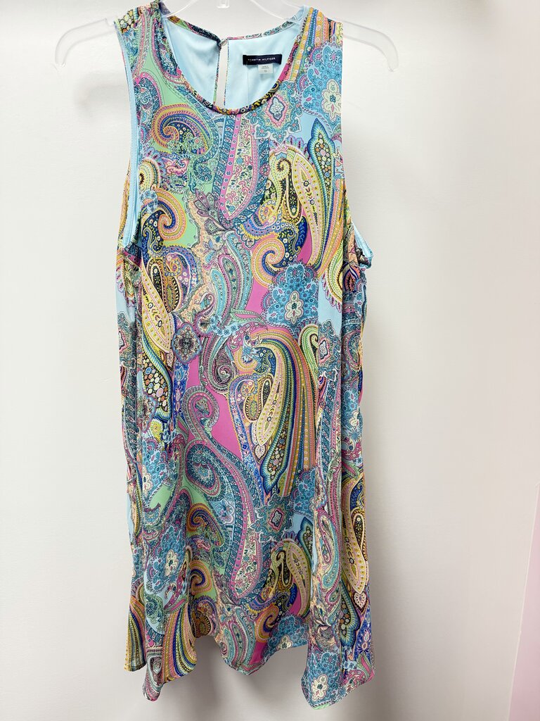 12 Patterned Tank Dress Paisley Key Hole Back NWT