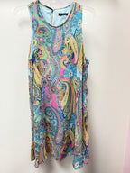 12 Patterned Tank Dress Paisley Key Hole Back NWT