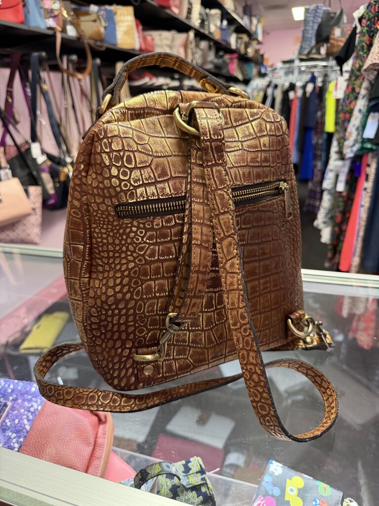 Patricia Nash Crocodile Embossed Backpack
