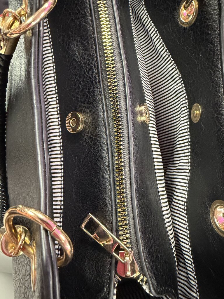 Braided Handle Tassel Satchel