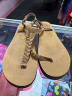 LG/8 Rainbow Braided Flirty Thong Leather Sandals
