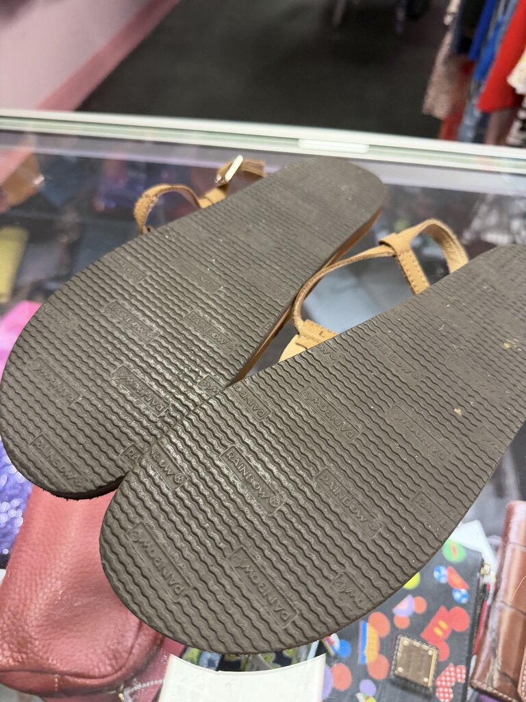 LG/8 Rainbow Braided Flirty Thong Leather Sandals
