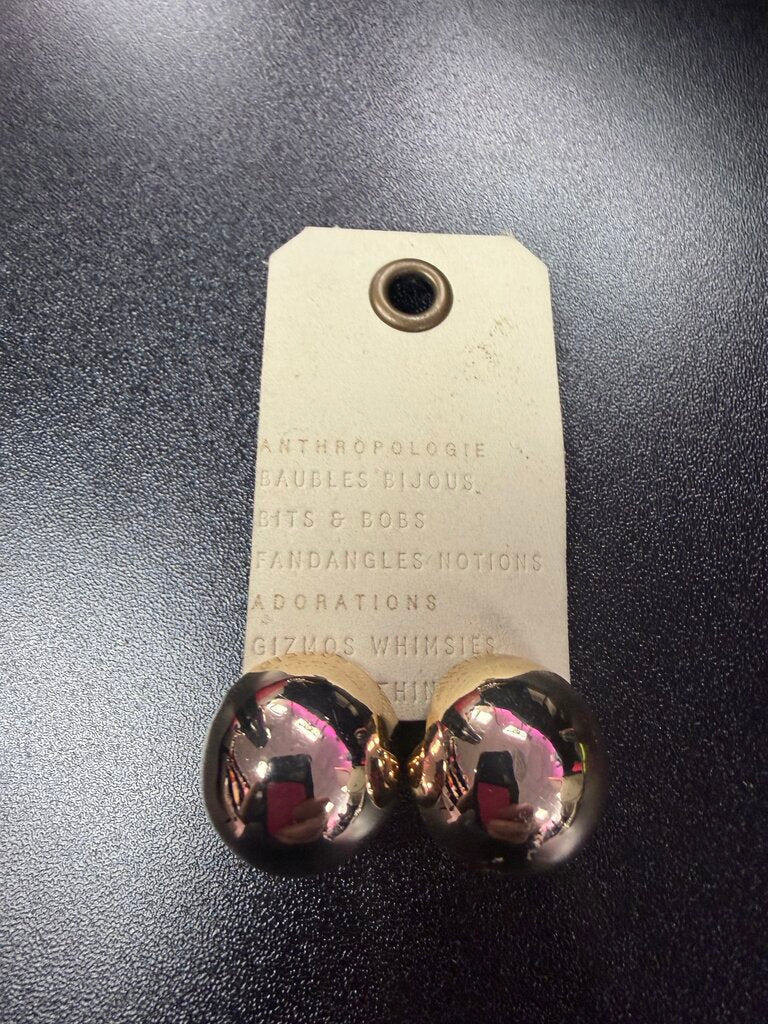 Anthropologie NWT Gold Bauble Post Earring