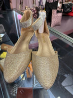 8/39 Dream Pairs Gold Glitter Ankle Strap Flat Dress Shoe