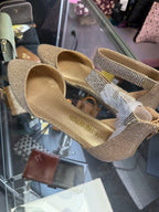 8/39 Dream Pairs Gold Glitter Ankle Strap Flat Dress Shoe