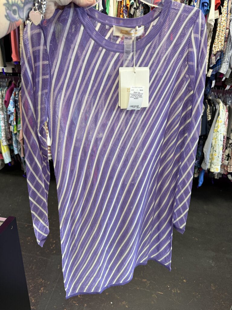 MD DVF L/S Beach Striped Dress