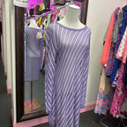 MD DVF L/S Beach Striped Mesh Dress