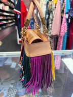 Kurt Geiger Square London Kennington Leather Fringe Rainbow No long Strap