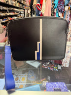 Alfred Dunhill Dunhill Duke Zipped Pouch Blue Wrist Strap