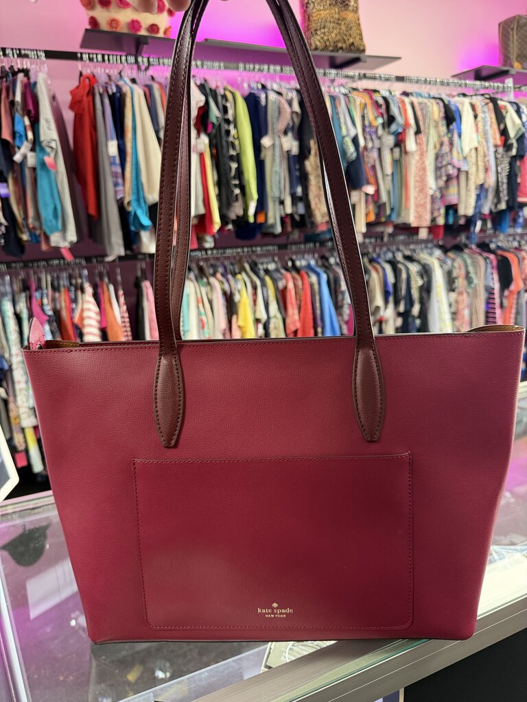 Kate Spade Adel Zip Close Tote Magenta Leather