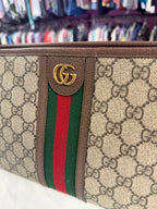 Gucci Ophidia Wash Travel Clutch Pouch GG Zip Bag Double G Interior zipper pocket
