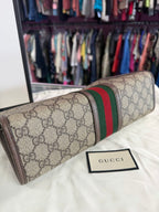 Gucci Ophidia Wash Travel Clutch Pouch GG Zip Bag Double G Interior zipper pocket