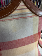 Fossil Leather Trim Plaid Handbag