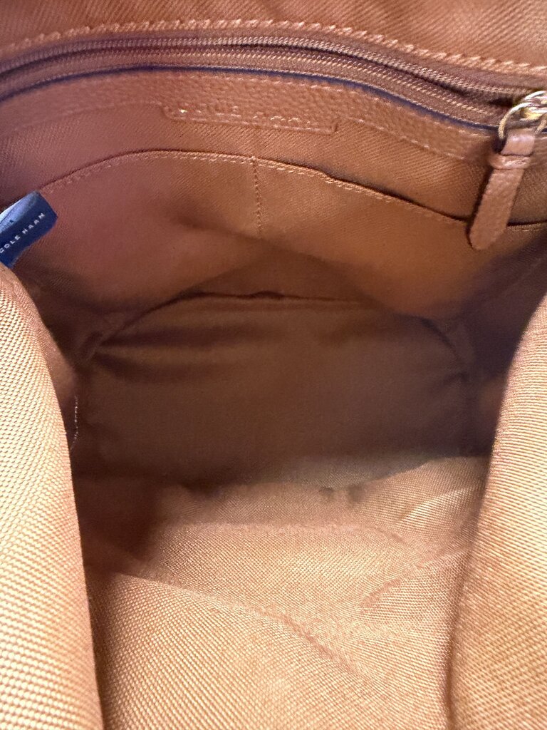 Cole Haan Bucket Bag Canvas British Tan Leather